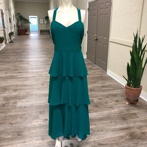 Belle Badgley Mischka Green Long Dress